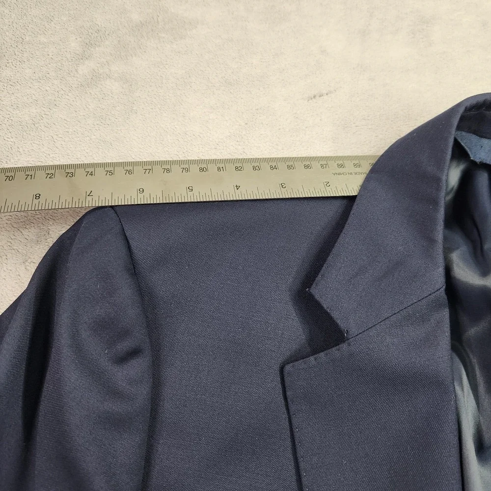 MaxDavoli Baroni Suit Jacket Blazer 42R Navy Blue 100% Wool Super 150s Flaw